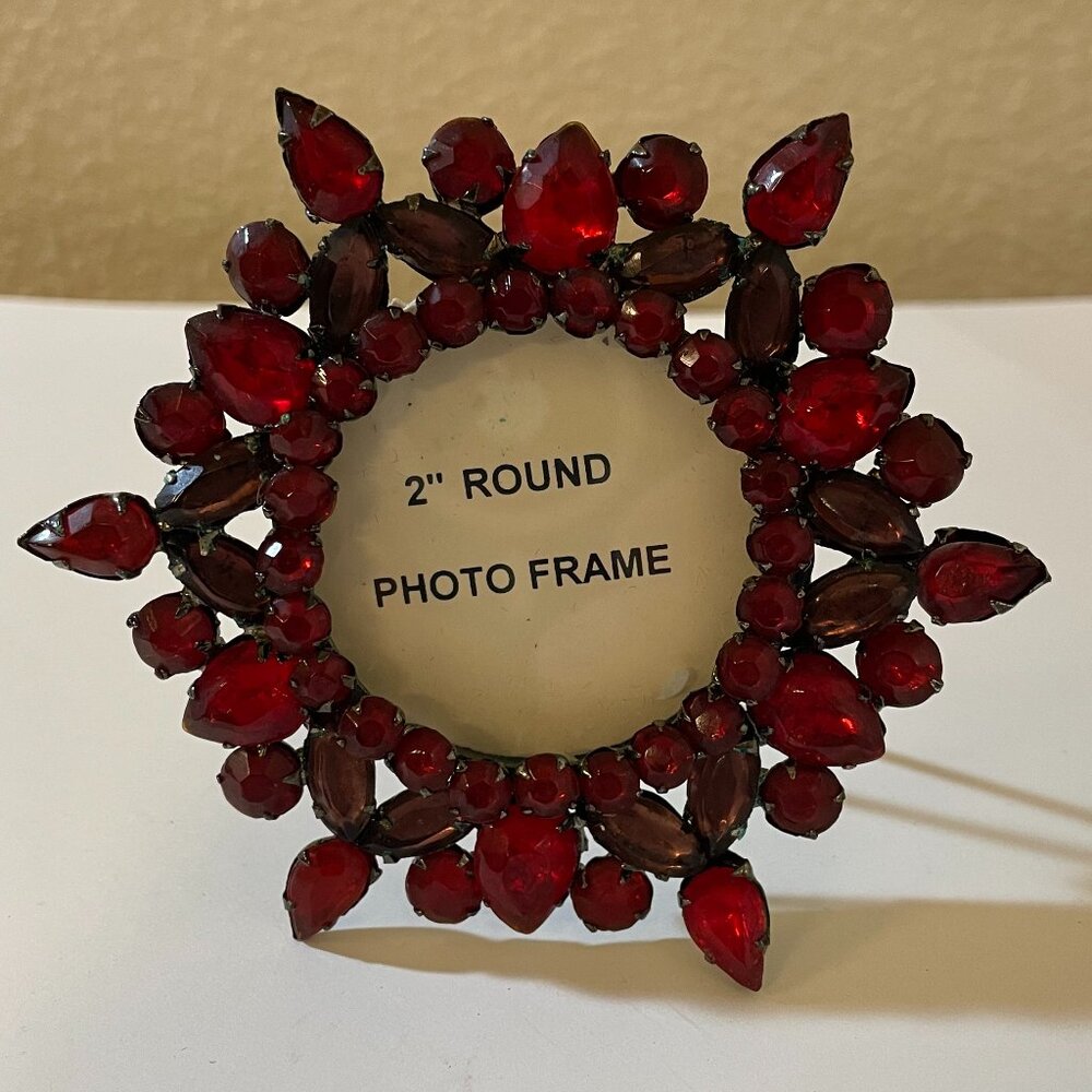 Ruby Jewel Beaded Frame on Stand